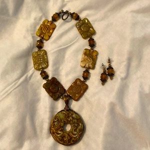 Matching necklace and earrings